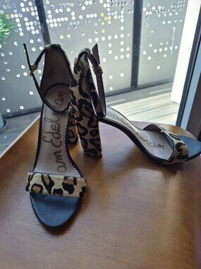 Sam Edelman Heels Cowhide Animal Print Size 8.5